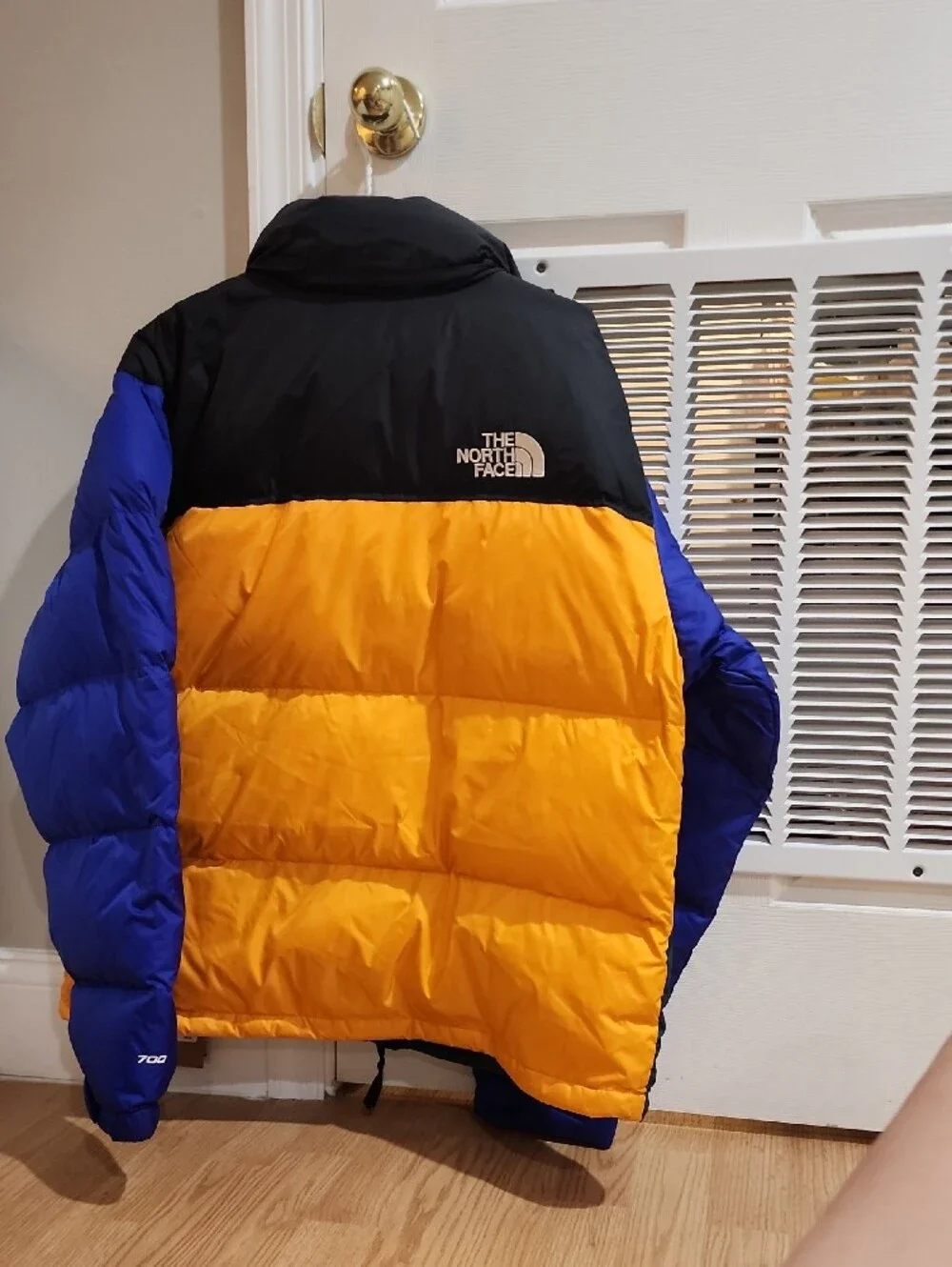 The North Face Mens Colorblock Puffer Jacket - Blue/Green/Black/Yellow